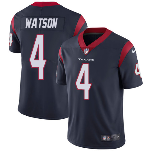 Nike Texans #4 Deshaun Watson Navy Blue Team Color Men's Stitched NFL Vapor Untouchable Limited Jersey
